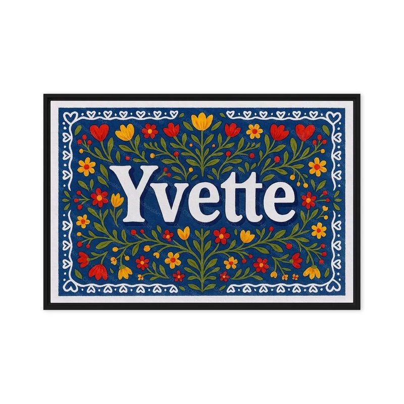 Yvette Name Art - Floral Farmhouse personalized wall print for kids