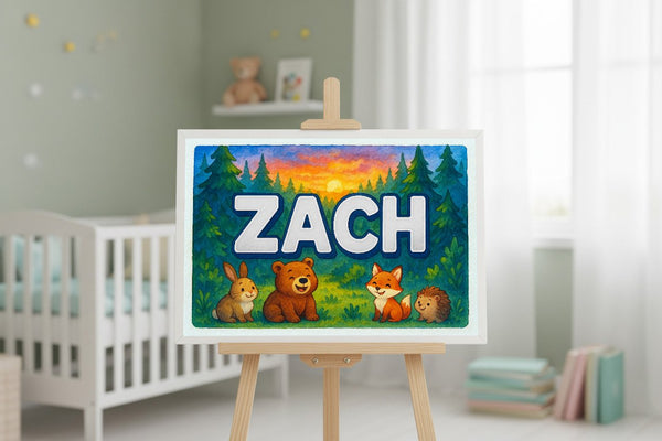 Zach’s Personalized Forest Friends Art