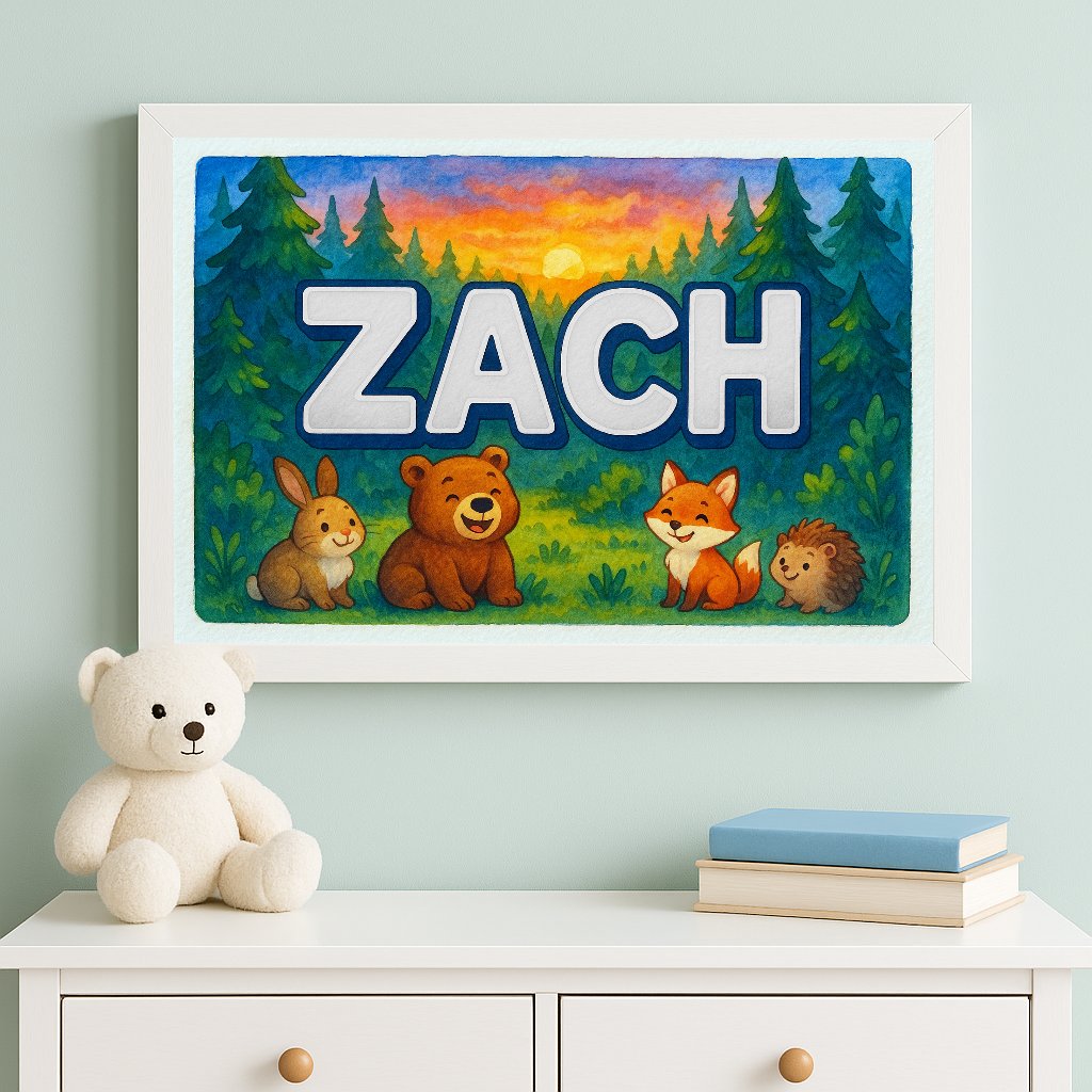 Personalized name art for Zach