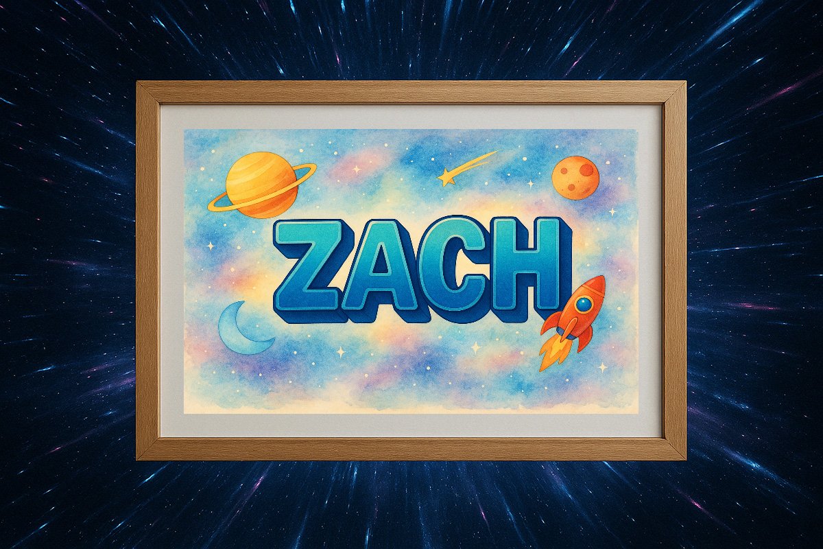 Zach Personalized Outer Space Art 2340