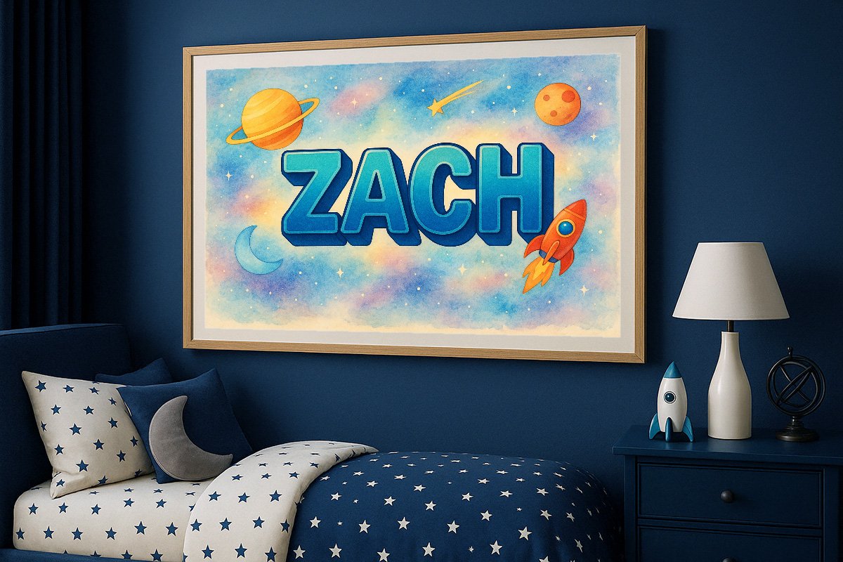 Zach Personalized Outer Space Art 2340