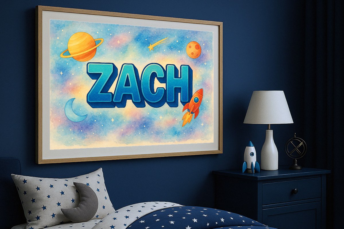 Zach Personalized Outer Space Art 2340