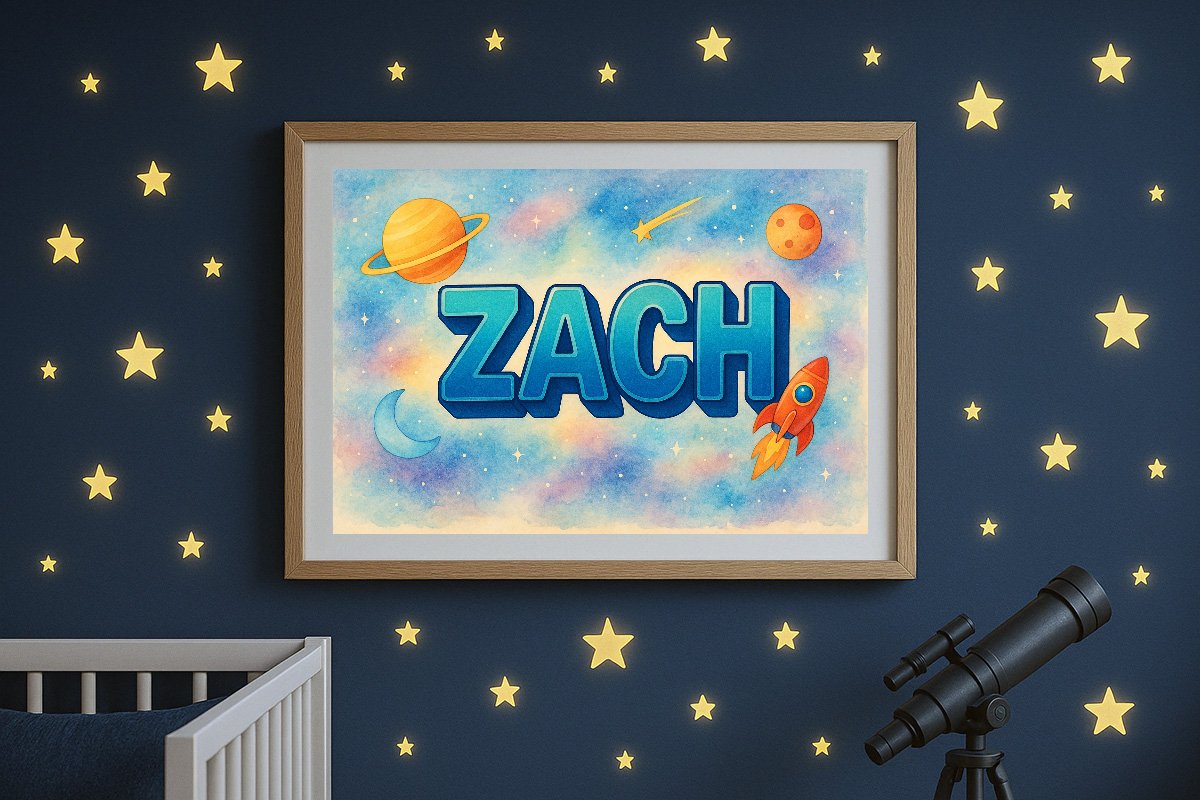 Zach Personalized Outer Space Art 2340