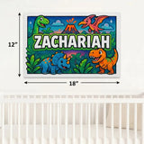 Zachariah Name Art - Dinosaur Adventure personalized wall print for kids