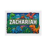Zachariah Name Art - Dinosaur Adventure personalized wall print for kids