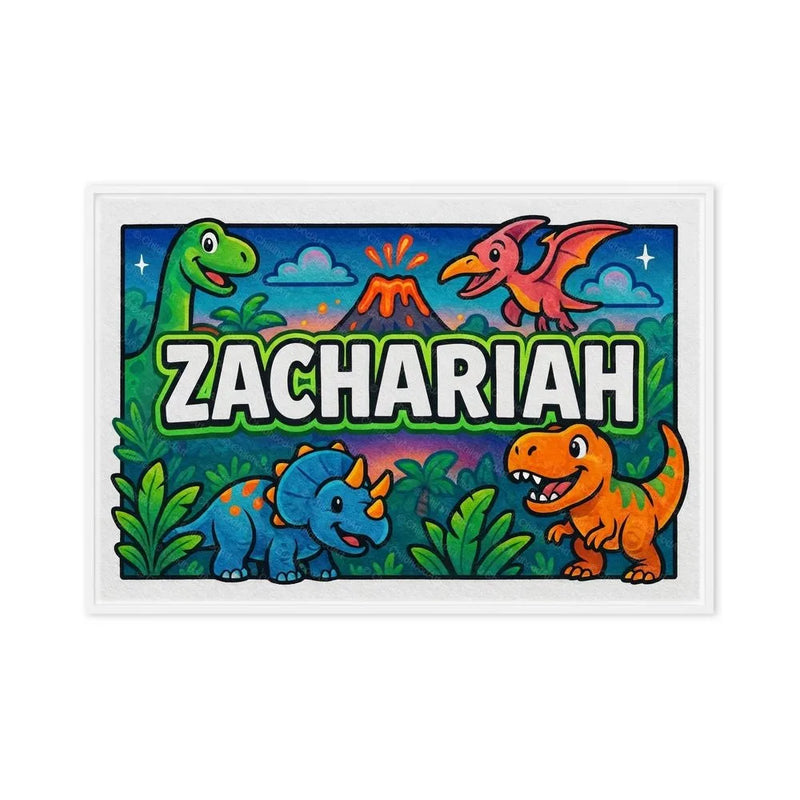 Zachariah Name Art - Dinosaur Adventure personalized wall print for kids