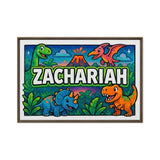 Zachariah Name Art - Dinosaur Adventure personalized wall print for kids