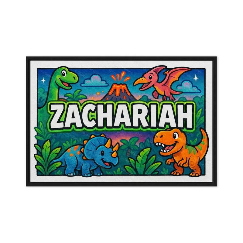 Zachariah Name Art - Dinosaur Adventure personalized wall print for kids