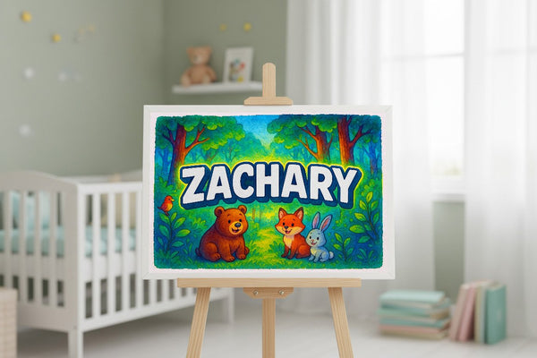 Zachary’s Personalized Forest Friends Art