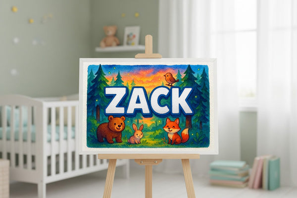 Zack’s Personalized Forest Friends Art