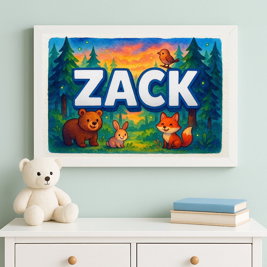 Personalized name art for Zack