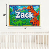 Zack Name Art - Dinosaur Adventure personalized wall print for kids