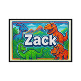 Zack Name Art - Dinosaur Adventure personalized wall print for kids