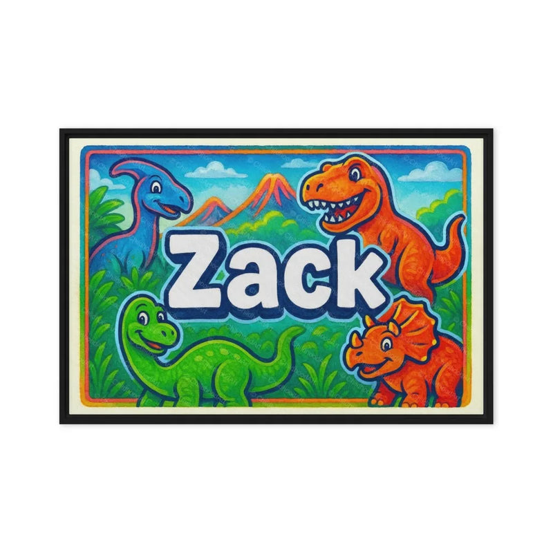 Zack Name Art - Dinosaur Adventure personalized wall print for kids