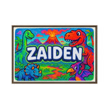 Zaiden Name Art - Dinosaur Adventure personalized wall print for kids