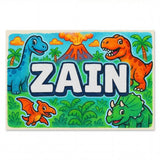 Zain Name Art - Dinosaur Adventure personalized wall print for kids