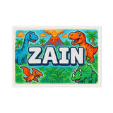 Zain Name Art - Dinosaur Adventure personalized wall print for kids