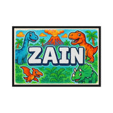 Zain Name Art - Dinosaur Adventure personalized wall print for kids