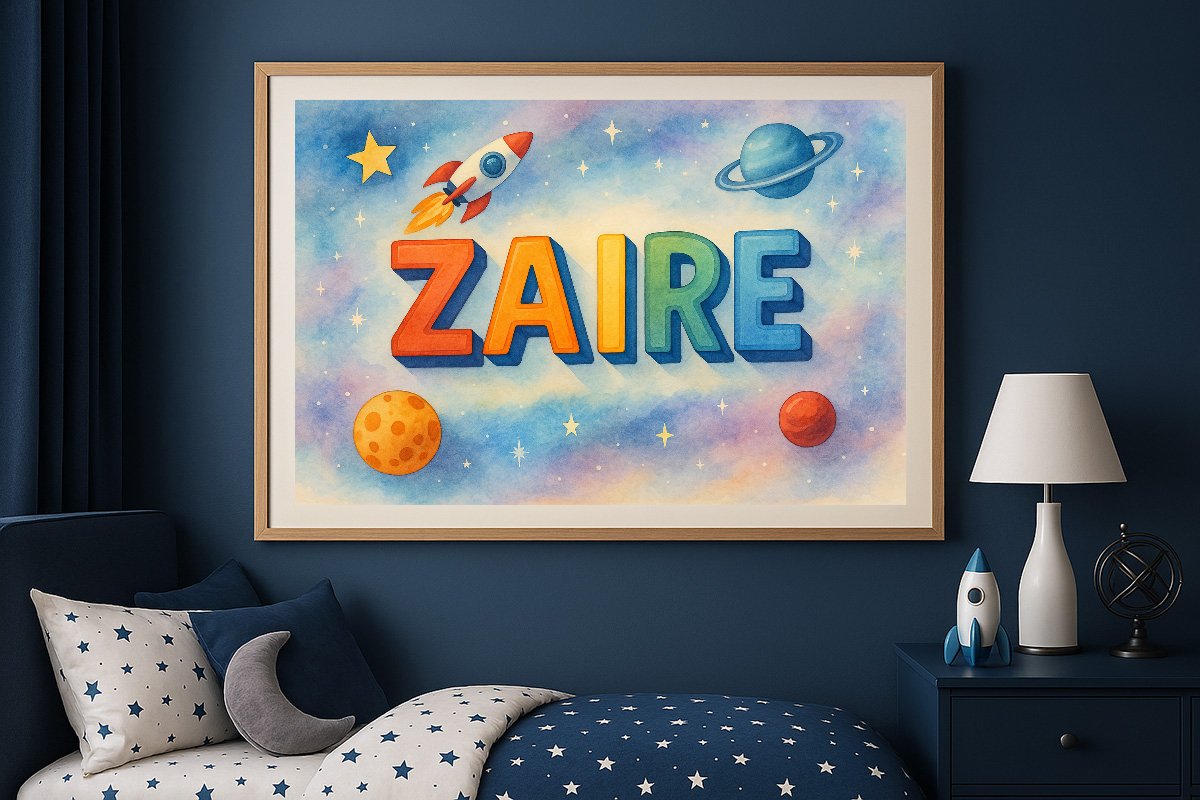Zaire Personalized Outer Space Art 1132