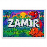 Zamir Name Art - Dinosaur Adventure personalized wall print for kids
