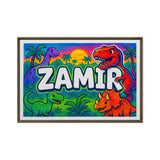 Zamir Name Art - Dinosaur Adventure personalized wall print for kids