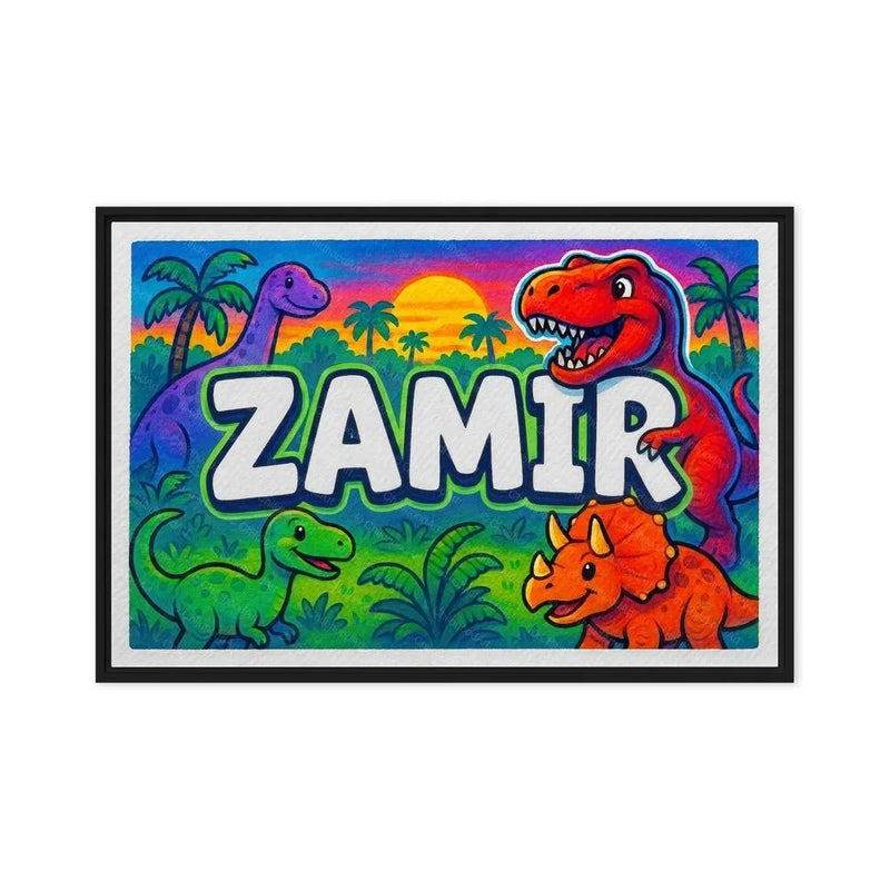Zamir Name Art - Dinosaur Adventure personalized wall print for kids