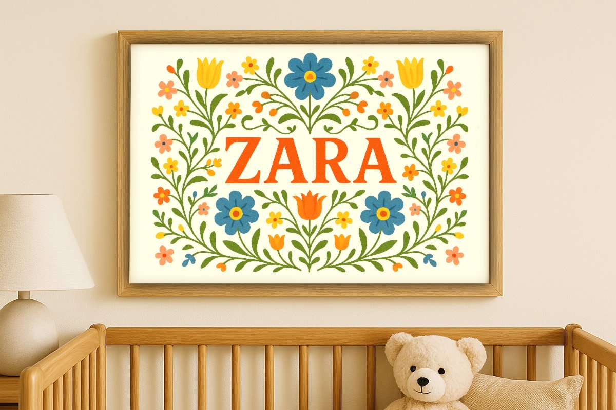 Zara Personalized Art - Simple Floral 01