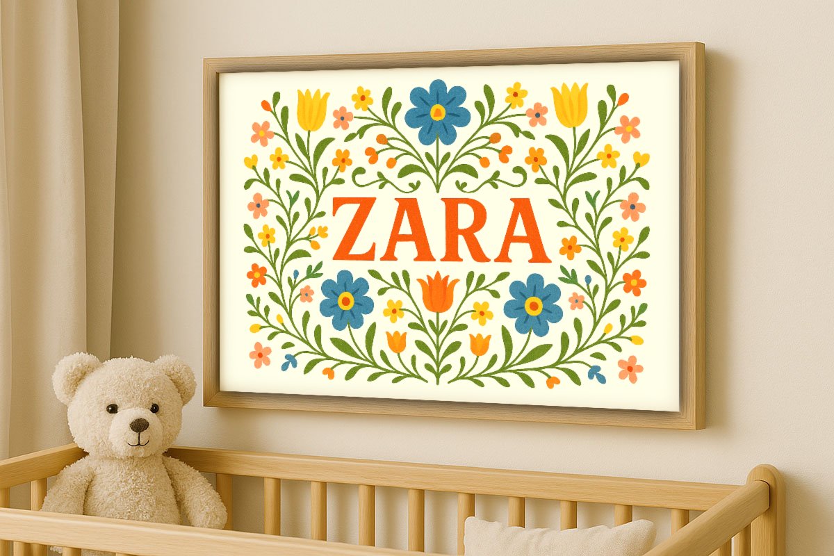 Zara Personalized Art - Simple Floral 01