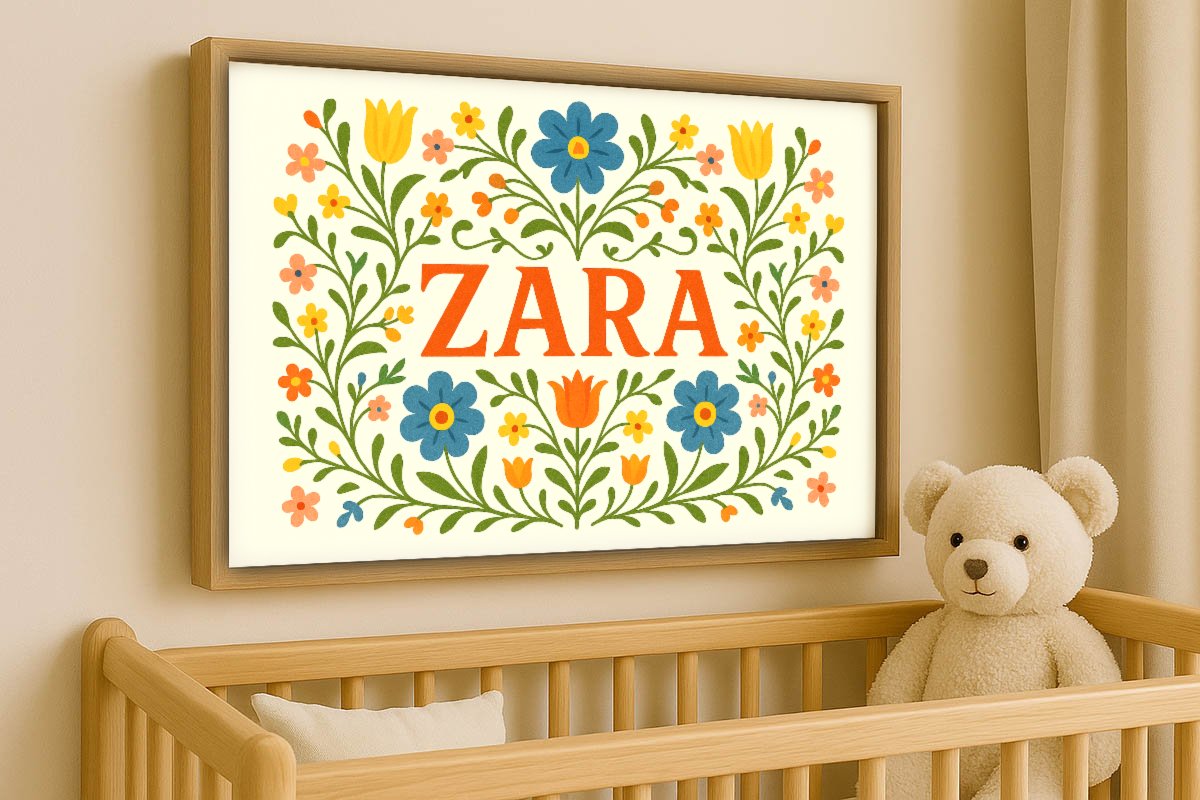 Zara Personalized Art - Simple Floral 01
