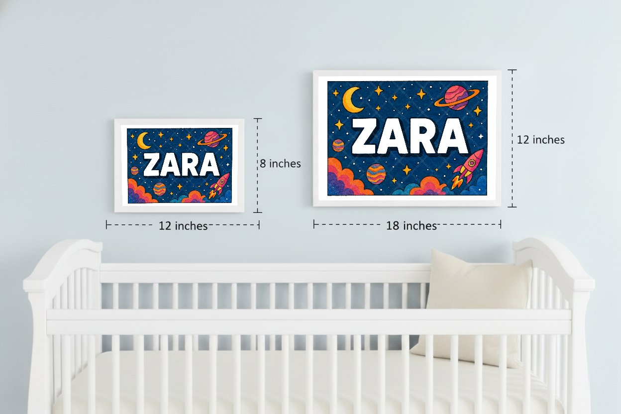 Personalized space name art for Zara