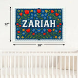 Zariah Name Art - Floral Farmhouse personalized wall print for kids