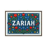 Zariah Name Art - Floral Farmhouse personalized wall print for kids