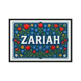 Zariah Name Art - Floral Farmhouse personalized wall print for kids