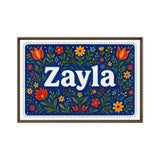 Zayla Name Art - Floral Farmhouse personalized wall print for kids