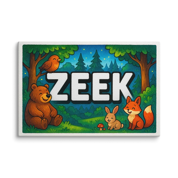 Zeek Name Art - Forest Friends Personalized Wall Art