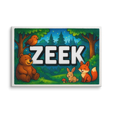 Zeek Name Art - Forest Friends personalized wall print for kids
