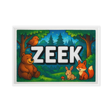 Zeek Name Art - Forest Friends personalized wall print for kids