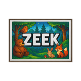 Zeek Name Art - Forest Friends personalized wall print for kids