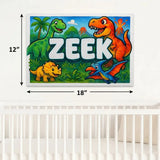Zeek Name Art - Dinosaur Adventure personalized wall print for kids