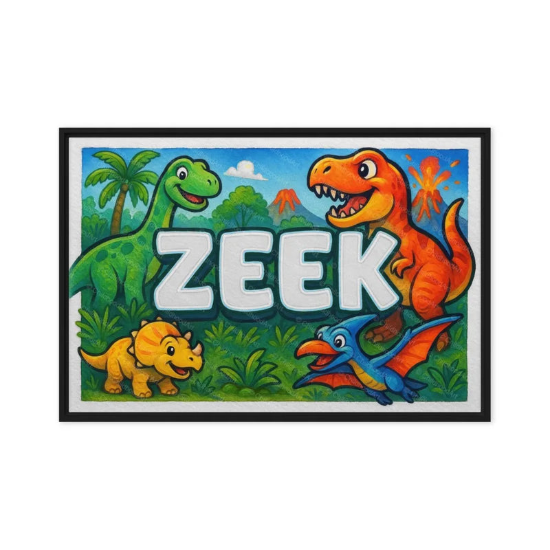 Zeek Name Art - Dinosaur Adventure personalized wall print for kids