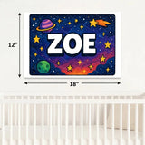 Adventurous personalized space name art for Zoe