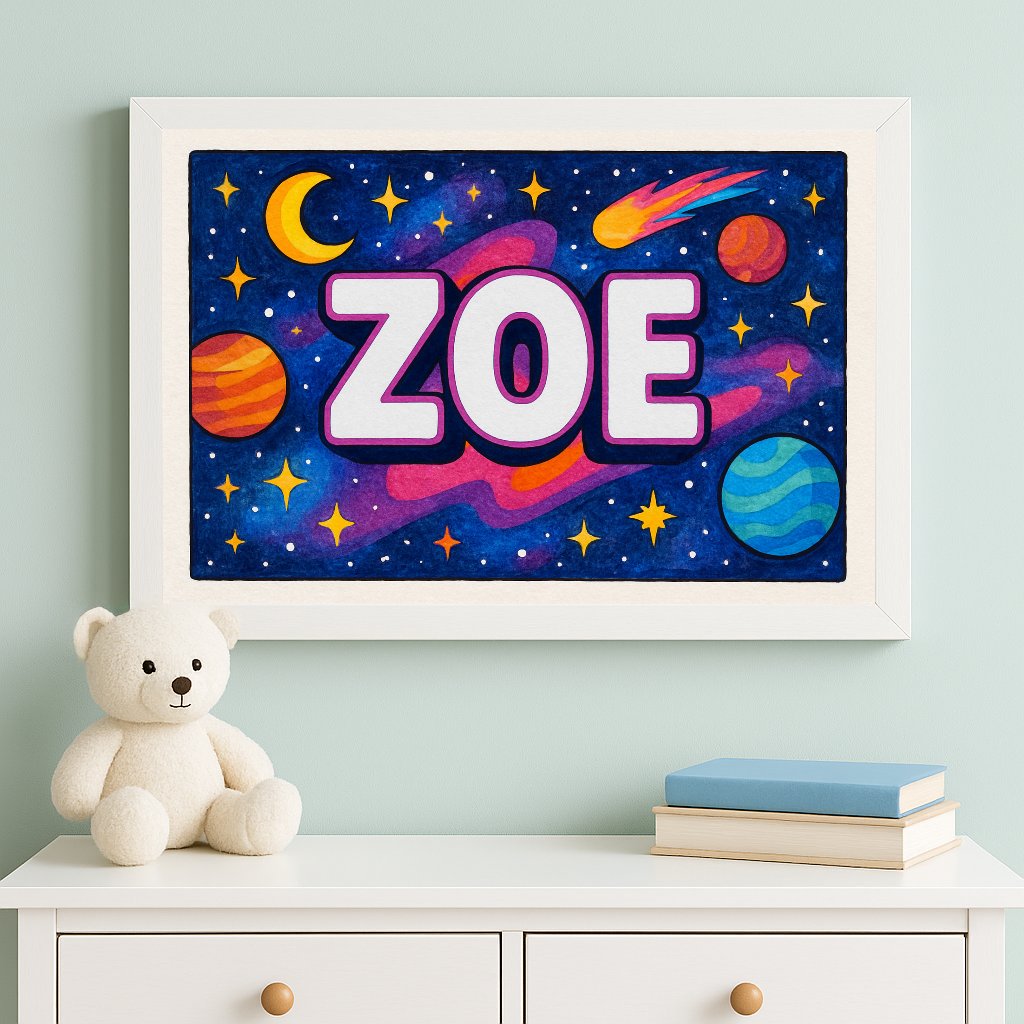 Personalized name art for Zoe