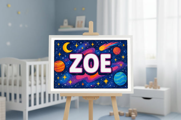 "Zoe" Amongst the Stars Personalized Space Artwork