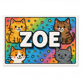 Playful personalized cat name art for Zoe