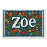 Calm personalized name art for Zoe