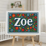 Calm personalized name art for Zoe