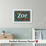 Calm personalized name art for Zoe