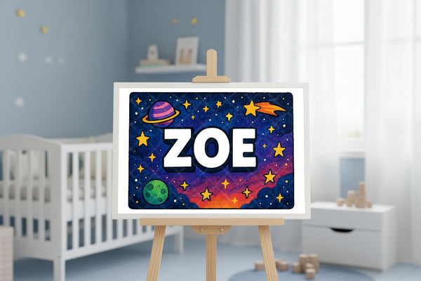 "Zoe" Amongst the Stars Personalized Space Artwork