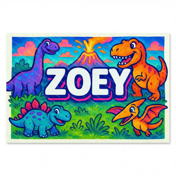 Zoey Personalized Dinosaur Art