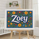 Calm personalized name art for Zoey
